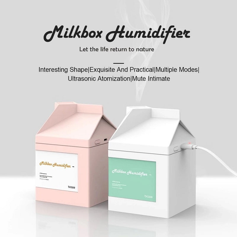Creative Milk Box Air Humidifier Mini USB Office Aromatherapy Essential Oil Ultrasonic Atomization Diffuser