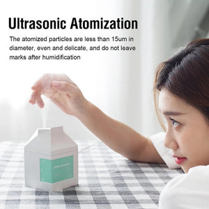 Creative Milk Box Air Humidifier Mini USB Office Aromatherapy Essential Oil Ultrasonic Atomization Diffuser