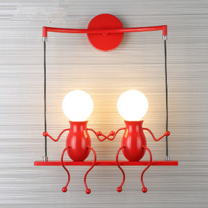 Creative Small Man Iron Wall Hanging Lamp