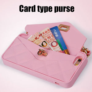 Handbag for Silicone iPhone Case Protection Mobile Phone Wallet Case with Hand Holder Long Shoulder Strap