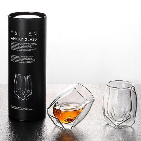 Hand Blown Double Walled Norlan Whisky Glasses
