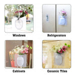 Load image into Gallery viewer, Reusable Silicone Flower Vase Strong Self-adhesive Wall Hanging Plant Container for Home Office Refrigerator Decoration Window
